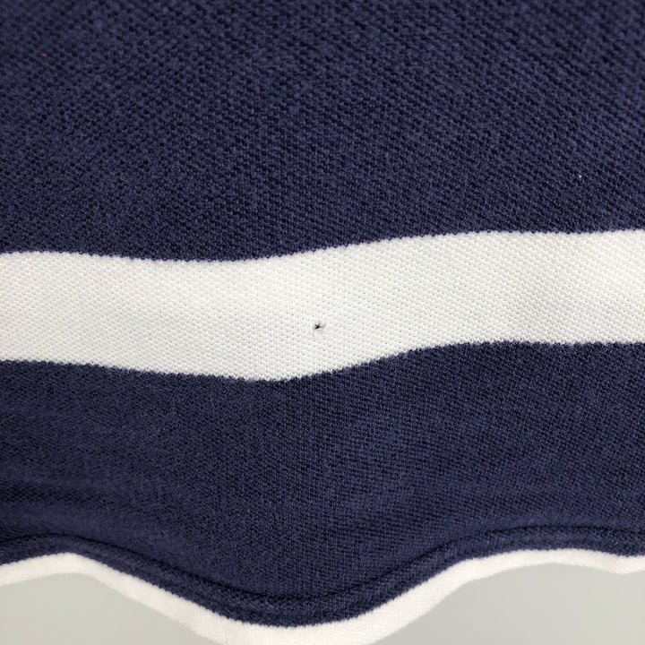 Ralph Lauren POLO by Ralph Lauren Multi-border short sleeve striped polo shirt Men's XL size cotton navy blue type Vintage Second Hand