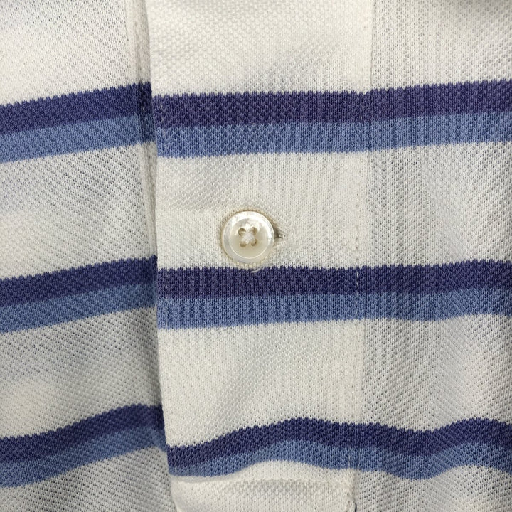 Ralph Lauren POLO by Ralph Lauren Multi-border short sleeve striped polo shirt Men's size L Pima Cotton white type Vintage Second Hand