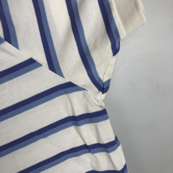 Ralph Lauren POLO by Ralph Lauren Multi-border short sleeve striped polo shirt Men's size L Pima Cotton white type Vintage Second Hand