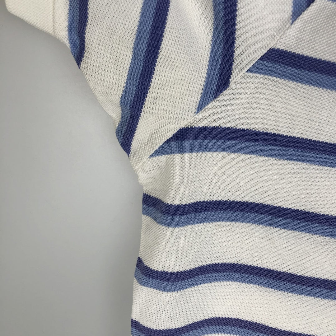 Ralph Lauren POLO by Ralph Lauren Multi-border short sleeve striped polo shirt Men's size L Pima Cotton white type Vintage Second Hand