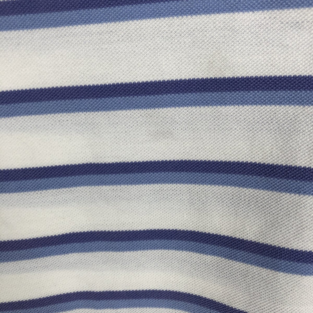 Ralph Lauren POLO by Ralph Lauren Multi-border short sleeve striped polo shirt Men's size L Pima Cotton white type Vintage Second Hand