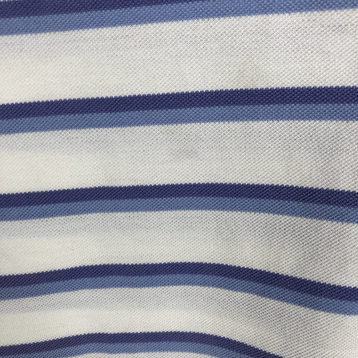 Ralph Lauren POLO by Ralph Lauren Multi-border short sleeve striped polo shirt Men's size L Pima Cotton white type Vintage Second Hand