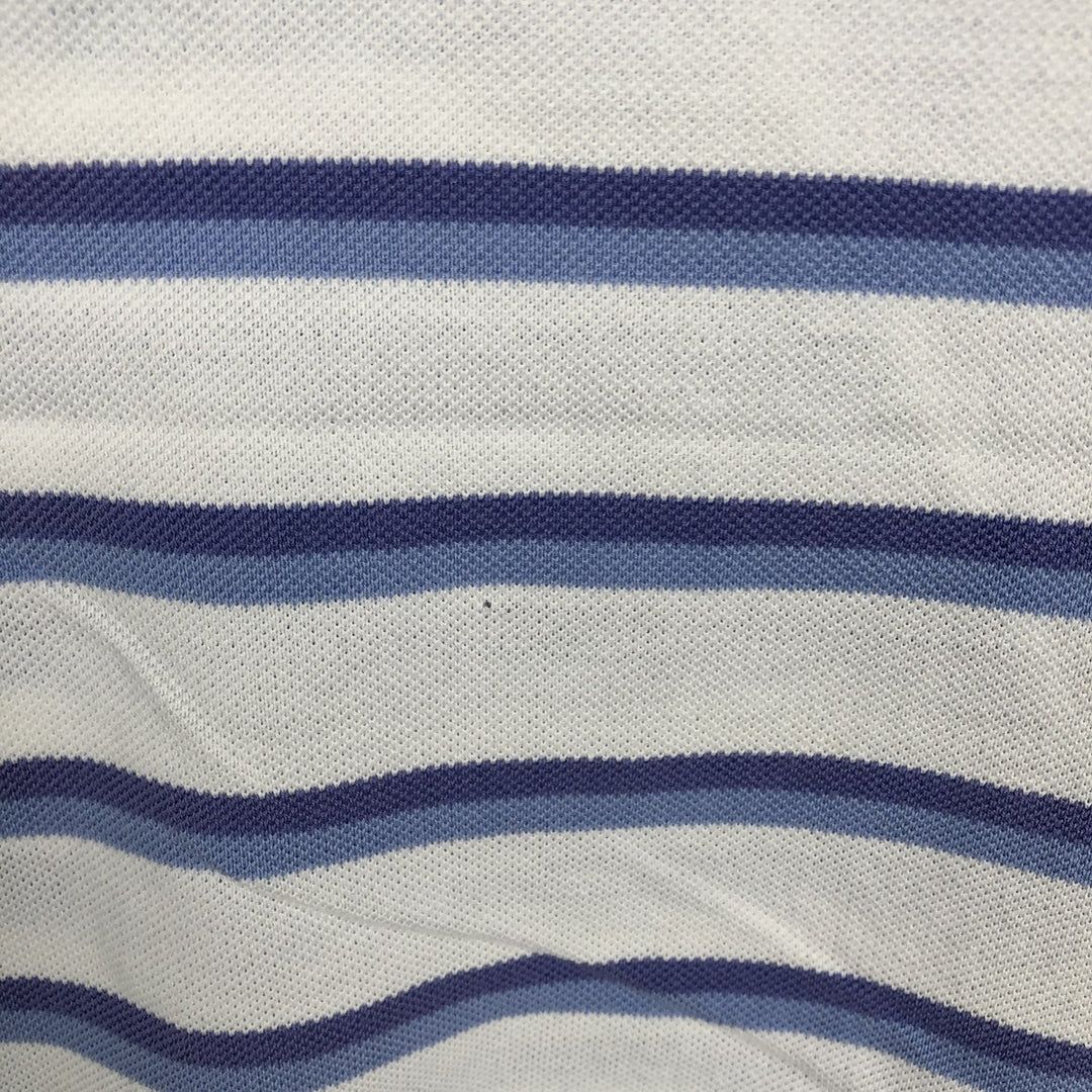 Ralph Lauren POLO by Ralph Lauren Multi-border short sleeve striped polo shirt Men's size L Pima Cotton white type Vintage Second Hand