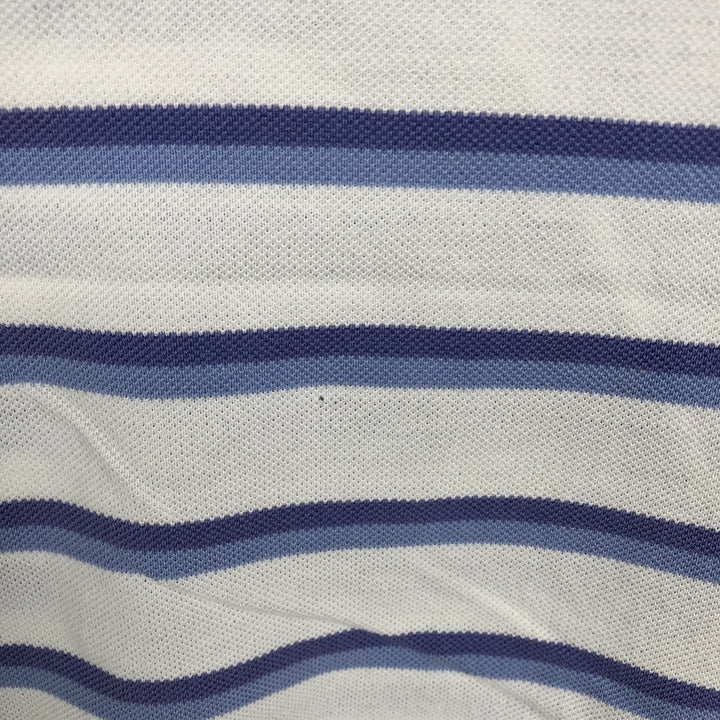 Ralph Lauren POLO by Ralph Lauren Multi-border short sleeve striped polo shirt Men's size L Pima Cotton white type Vintage Second Hand