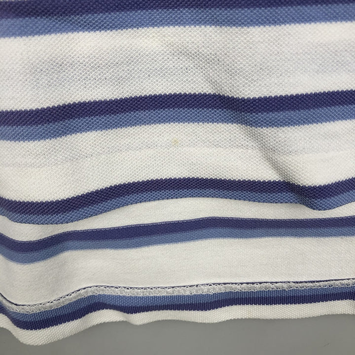 Ralph Lauren POLO by Ralph Lauren Multi-border short sleeve striped polo shirt Men's size L Pima Cotton white type Vintage Second Hand