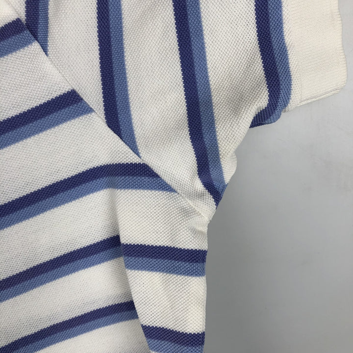 Ralph Lauren POLO by Ralph Lauren Multi-border short sleeve striped polo shirt Men's size L Pima Cotton white type Vintage Second Hand