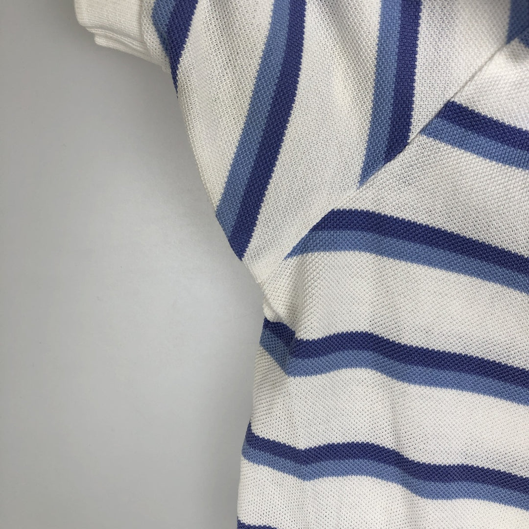 Ralph Lauren POLO by Ralph Lauren Multi-border short sleeve striped polo shirt Men's size L Pima Cotton white type Vintage Second Hand