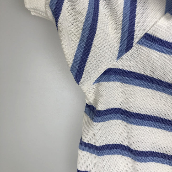 Ralph Lauren POLO by Ralph Lauren Multi-border short sleeve striped polo shirt Men's size L Pima Cotton white type Vintage Second Hand
