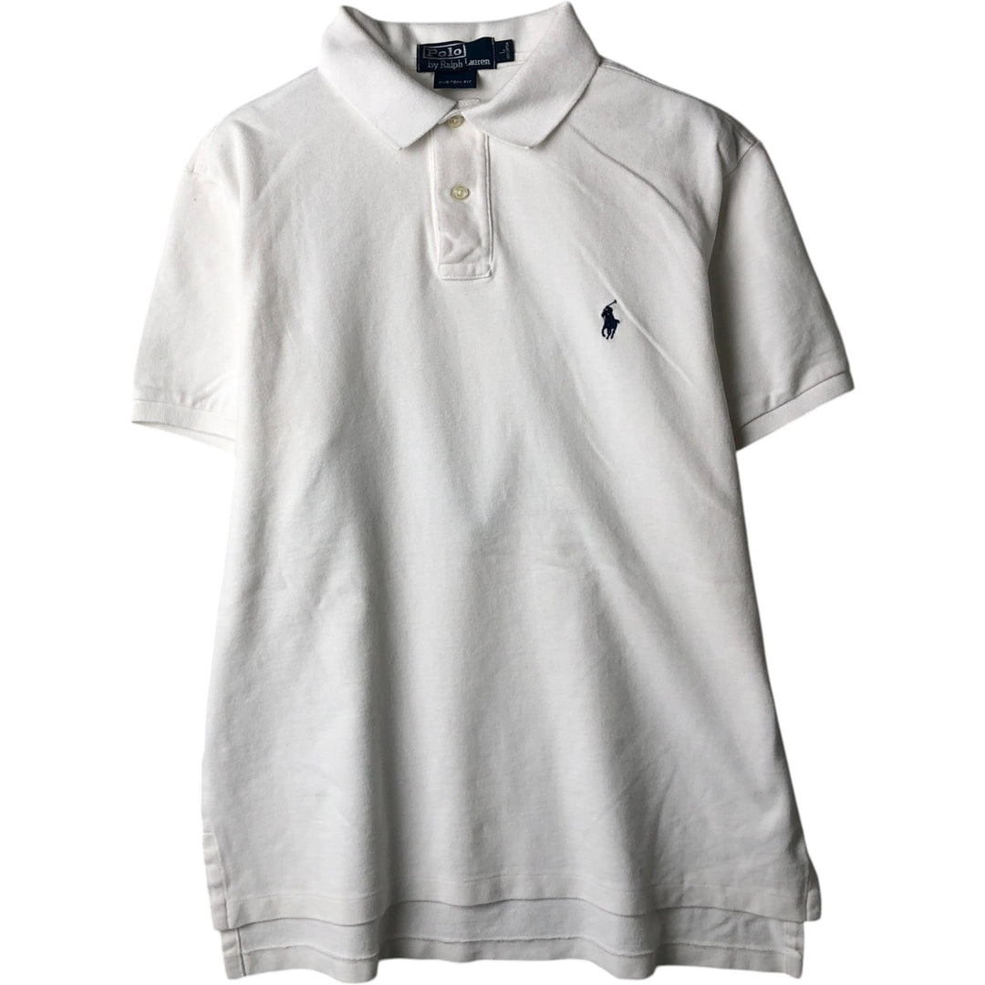 Ralph Lauren POLO by Ralph Lauren CUSTOM FIT short sleeve polo shirt, men's size L cotton white type Vintage Second Hand