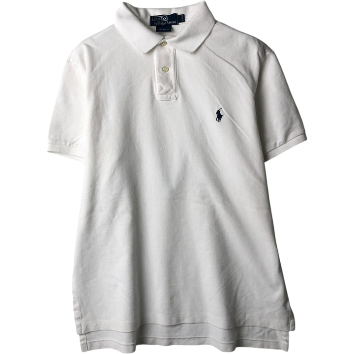 Ralph Lauren POLO by Ralph Lauren CUSTOM FIT short sleeve polo shirt, men's size L cotton white type Vintage Second Hand