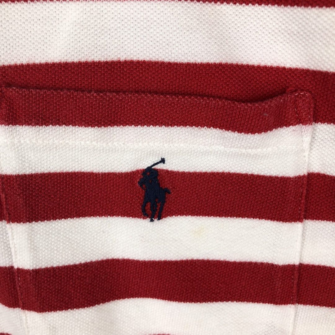 Ralph Lauren POLO by Ralph Lauren short sleeve striped polo shirt, men's size M cotton red type Vintage Second Hand