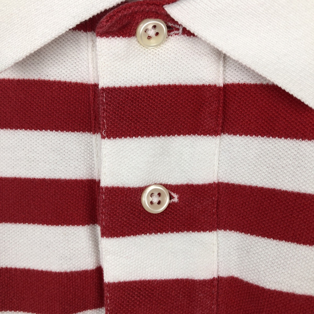 Ralph Lauren POLO by Ralph Lauren short sleeve striped polo shirt, men's size M cotton red type Vintage Second Hand