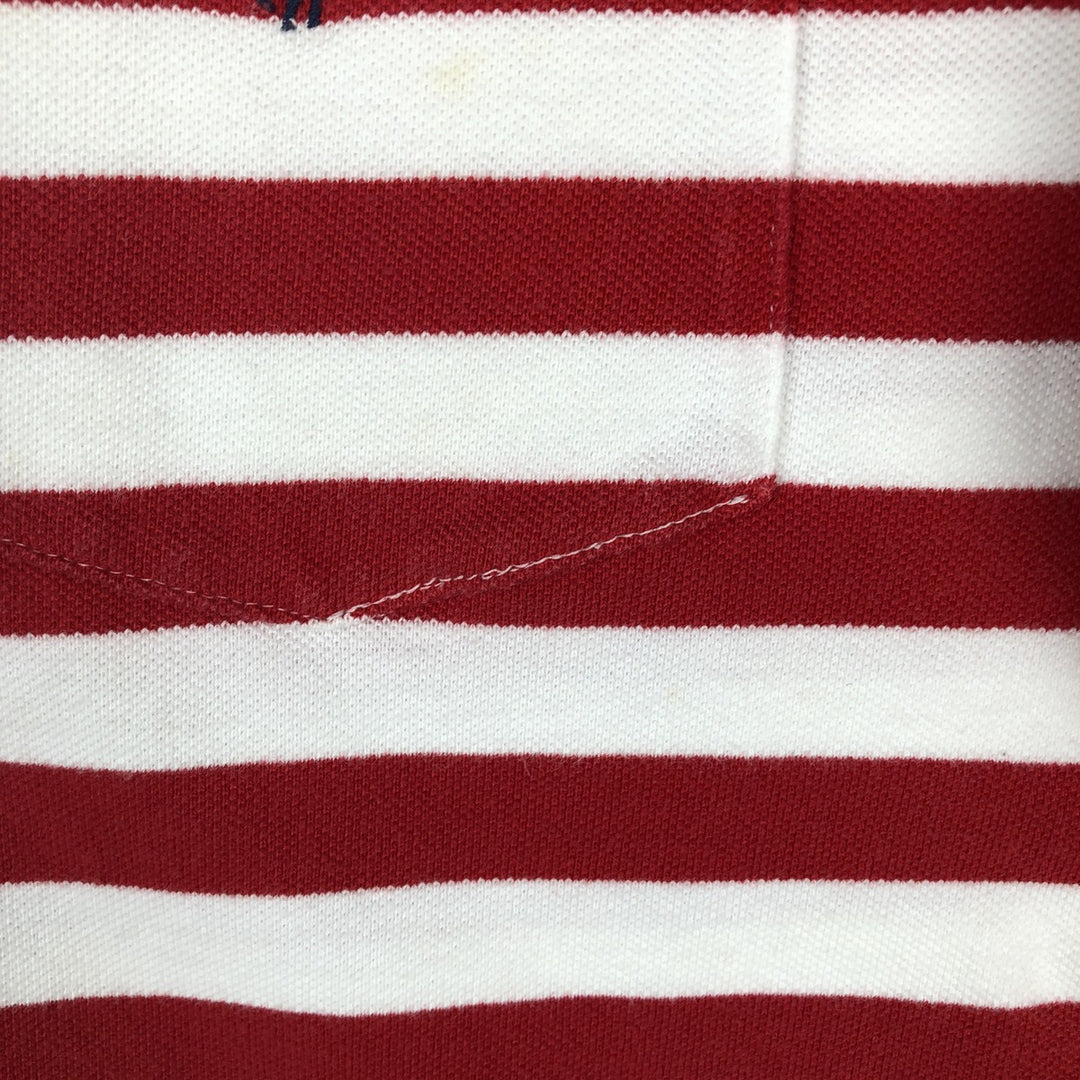 Ralph Lauren POLO by Ralph Lauren short sleeve striped polo shirt, men's size M cotton red type Vintage Second Hand