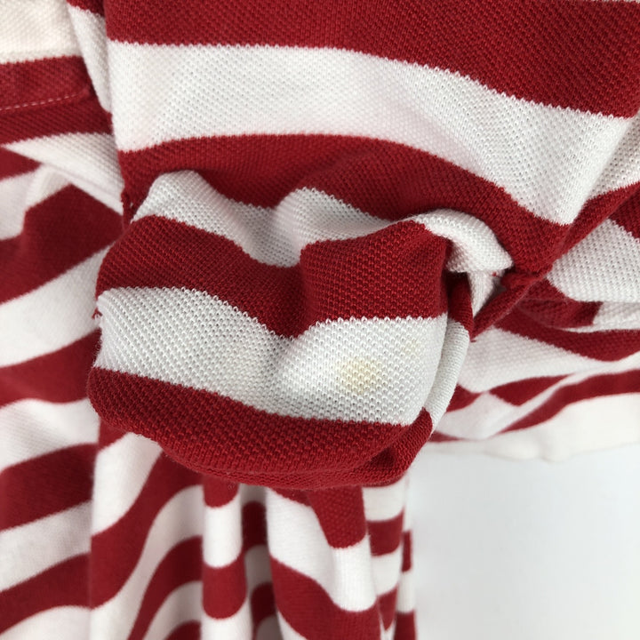 Ralph Lauren POLO by Ralph Lauren short sleeve striped polo shirt, men's size M cotton red type Vintage Second Hand