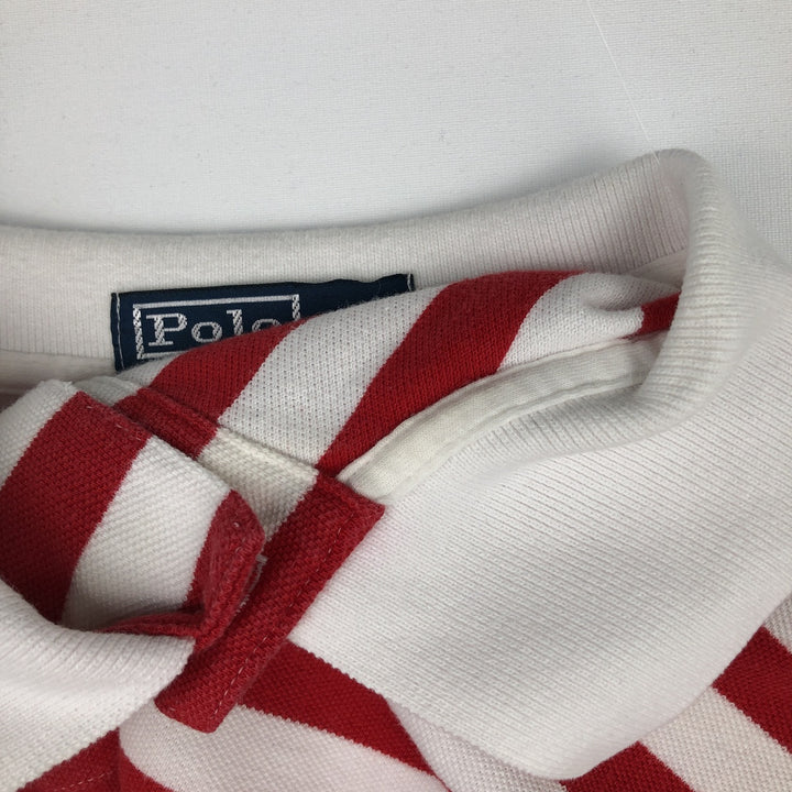 Ralph Lauren POLO by Ralph Lauren short sleeve striped polo shirt, men's size M cotton red type Vintage Second Hand