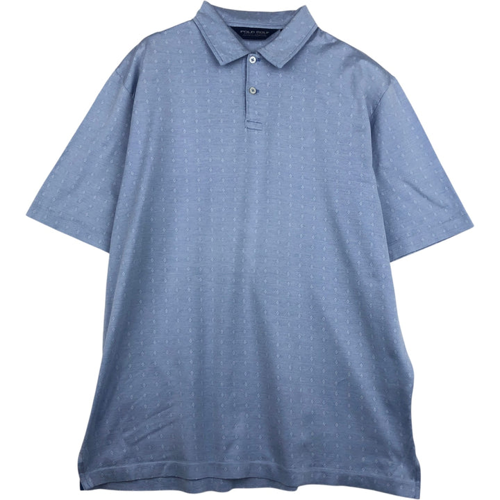 Ralph Lauren POLO GOLF Polo Golf short sleeve polo shirt for men size L Pima Cotton Blue type light blue Vintage Second Hand