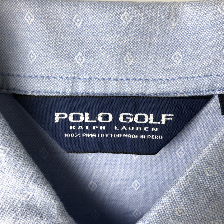 Ralph Lauren POLO GOLF Polo Golf short sleeve polo shirt for men size L Pima Cotton Blue type light blue Vintage Second Hand