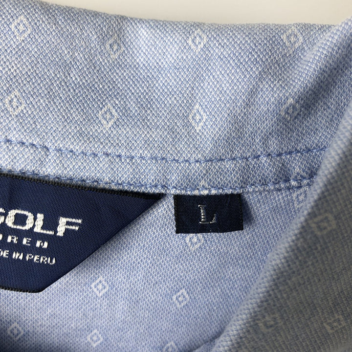Ralph Lauren POLO GOLF Polo Golf short sleeve polo shirt for men size L Pima Cotton Blue type light blue Vintage Second Hand