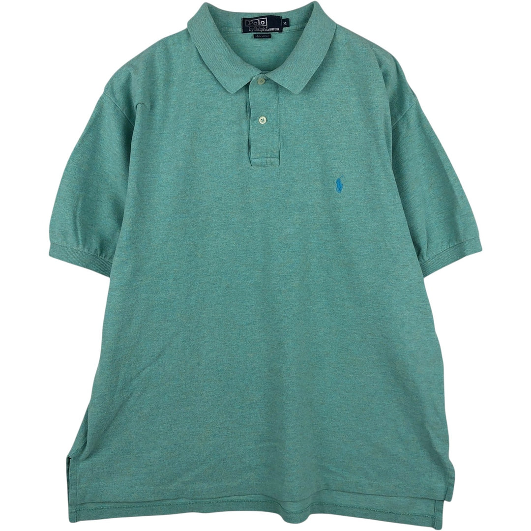 Ralph Lauren POLO by Ralph Lauren short sleeve polo shirt, men's XL size cotton Emerald green Vintage Second Hand