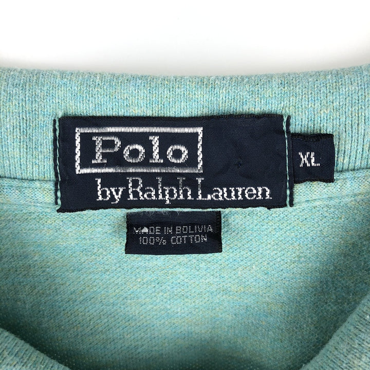 Ralph Lauren POLO by Ralph Lauren short sleeve polo shirt, men's XL size cotton Emerald green Vintage Second Hand