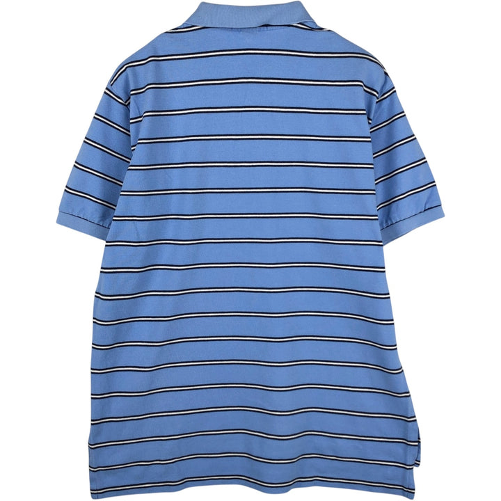 Ralph Lauren POLO by Ralph Lauren short sleeve striped polo shirt, men's size L cotton Blue type light blue Vintage Second Hand