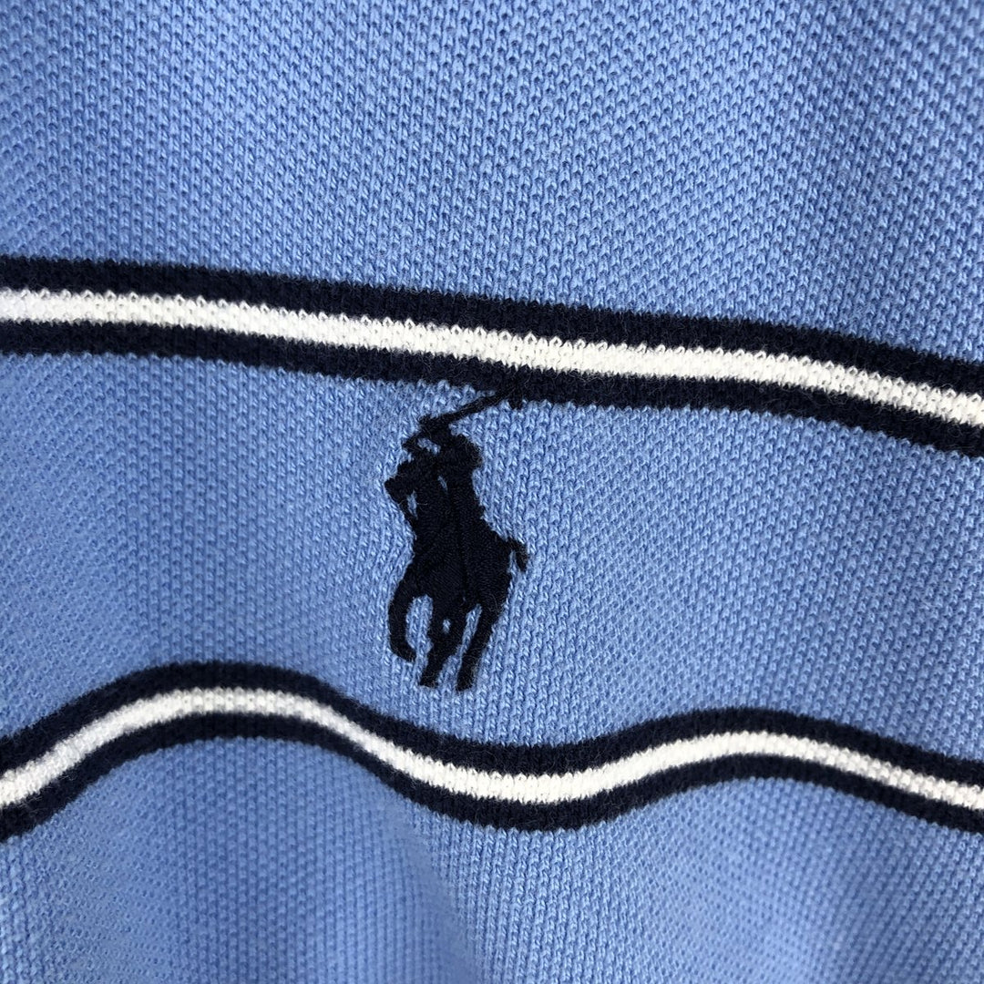 Ralph Lauren POLO by Ralph Lauren short sleeve striped polo shirt, men's size L cotton Blue type light blue Vintage Second Hand