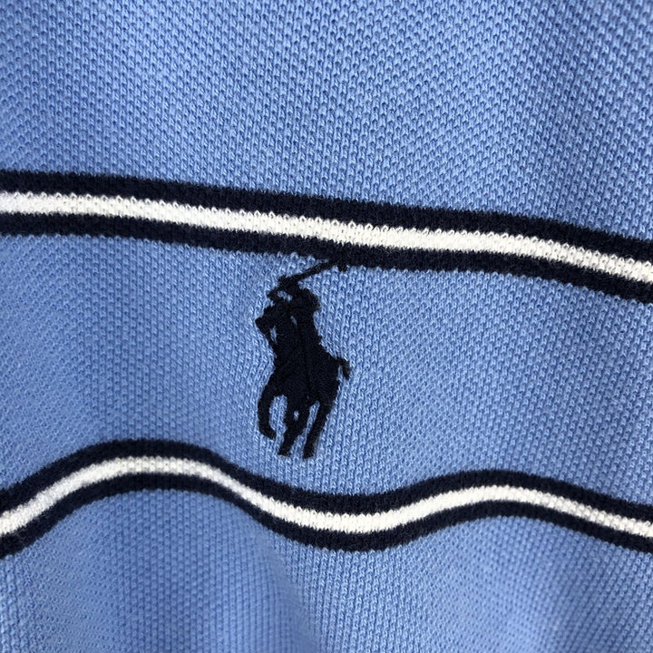 Ralph Lauren POLO by Ralph Lauren short sleeve striped polo shirt, men's size L cotton Blue type light blue Vintage Second Hand