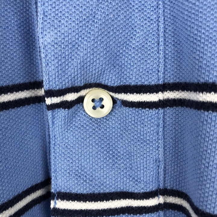 Ralph Lauren POLO by Ralph Lauren short sleeve striped polo shirt, men's size L cotton Blue type light blue Vintage Second Hand