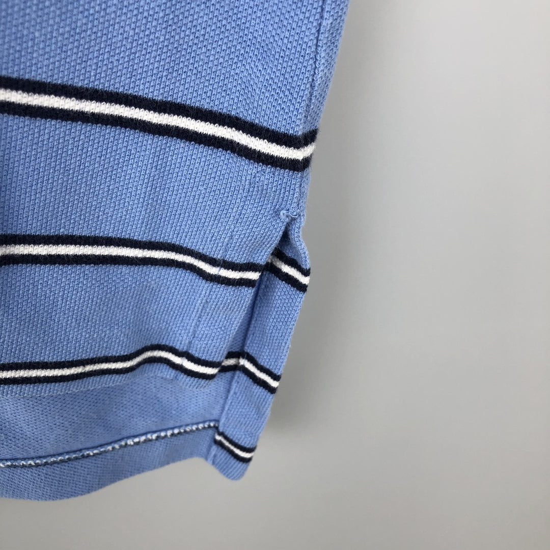 Ralph Lauren POLO by Ralph Lauren short sleeve striped polo shirt, men's size L cotton Blue type light blue Vintage Second Hand