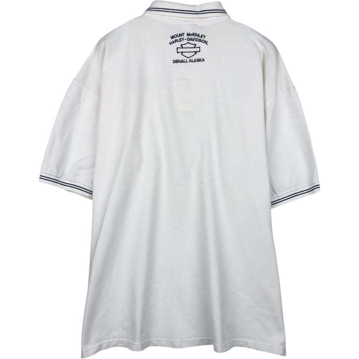 Harley-Davidson short-sleeved polo shirt, men's equivalent to XL cotton white type Vintage Second Hand