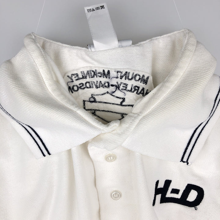 Harley-Davidson short-sleeved polo shirt, men's equivalent to XL cotton white type Vintage Second Hand
