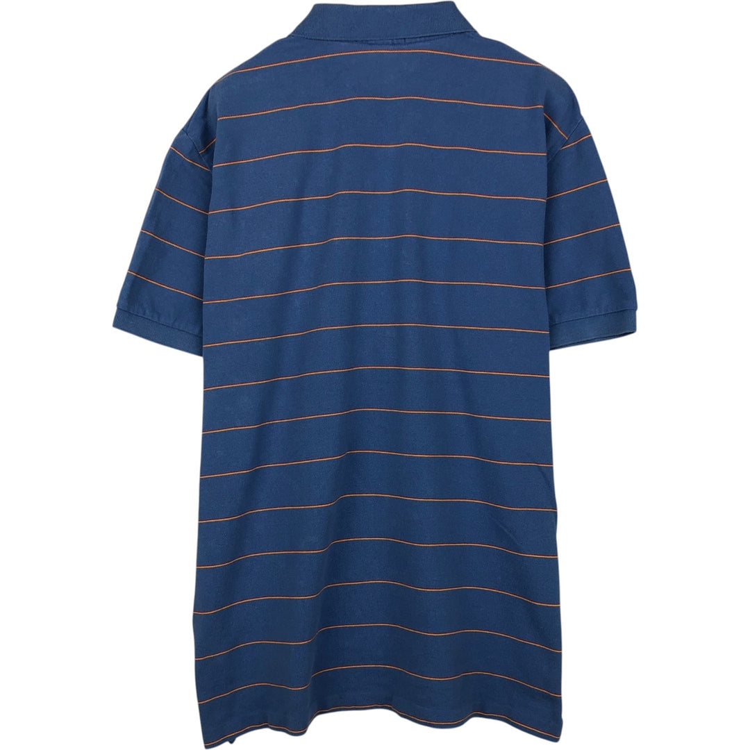 Ralph Lauren POLO by Ralph Lauren Multi-border short sleeve striped polo shirt Men's XL size cotton blue type Vintage Second Hand