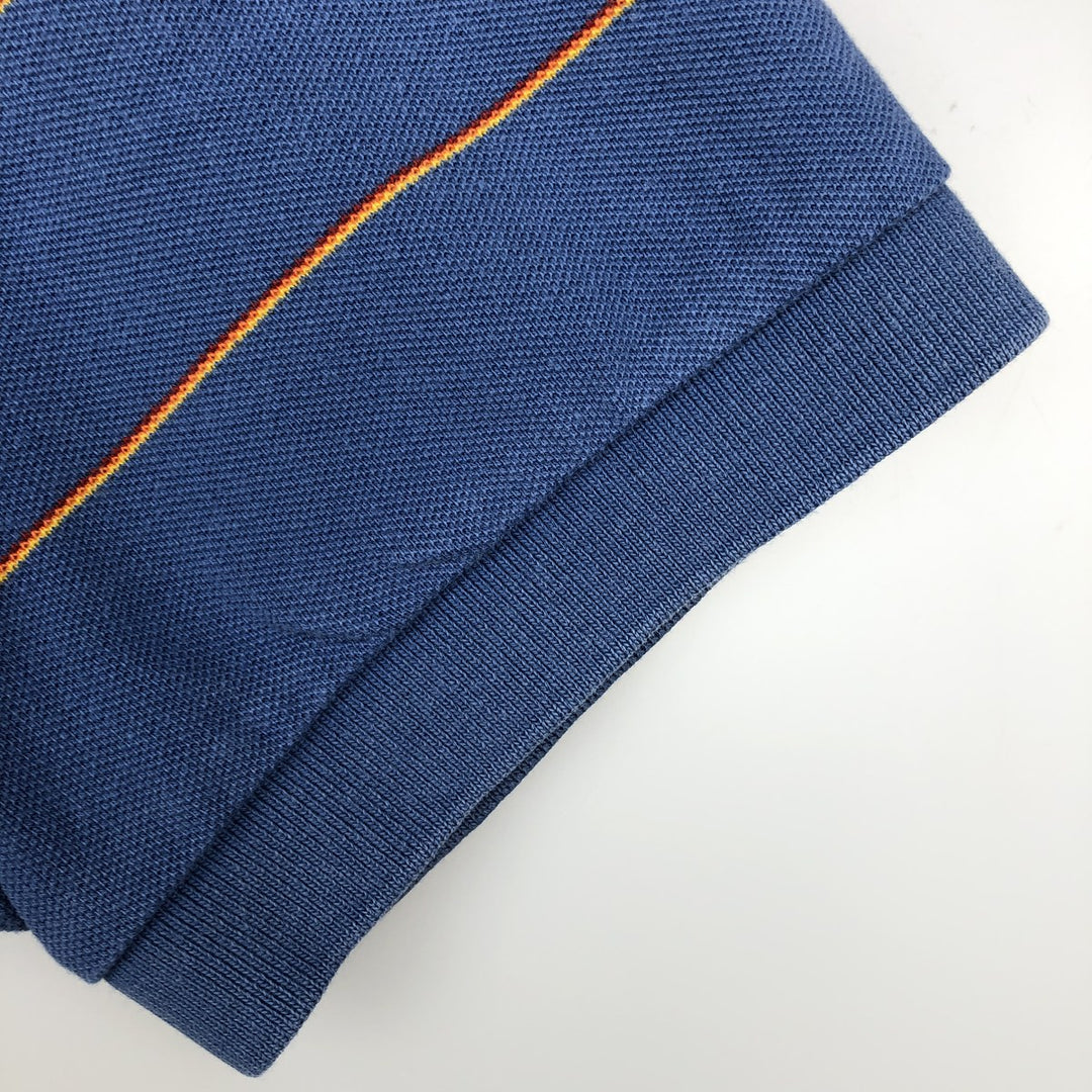 Ralph Lauren POLO by Ralph Lauren Multi-border short sleeve striped polo shirt Men's XL size cotton blue type Vintage Second Hand