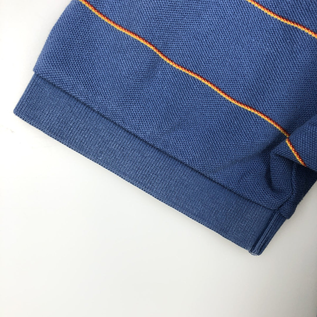 Ralph Lauren POLO by Ralph Lauren Multi-border short sleeve striped polo shirt Men's XL size cotton blue type Vintage Second Hand