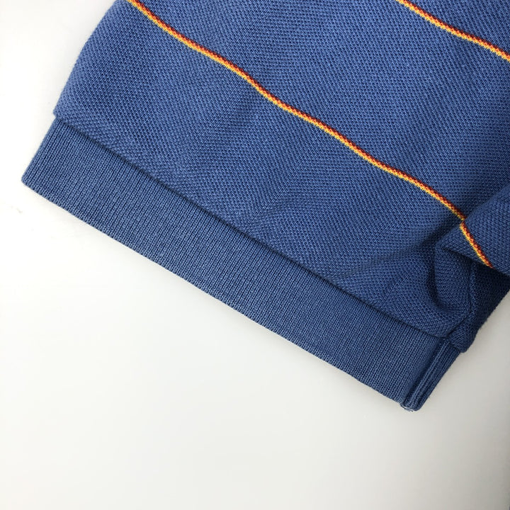 Ralph Lauren POLO by Ralph Lauren Multi-border short sleeve striped polo shirt Men's XL size cotton blue type Vintage Second Hand