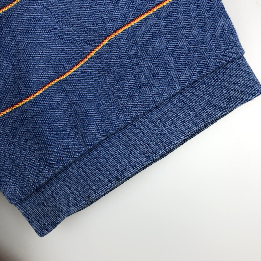 Ralph Lauren POLO by Ralph Lauren Multi-border short sleeve striped polo shirt Men's XL size cotton blue type Vintage Second Hand