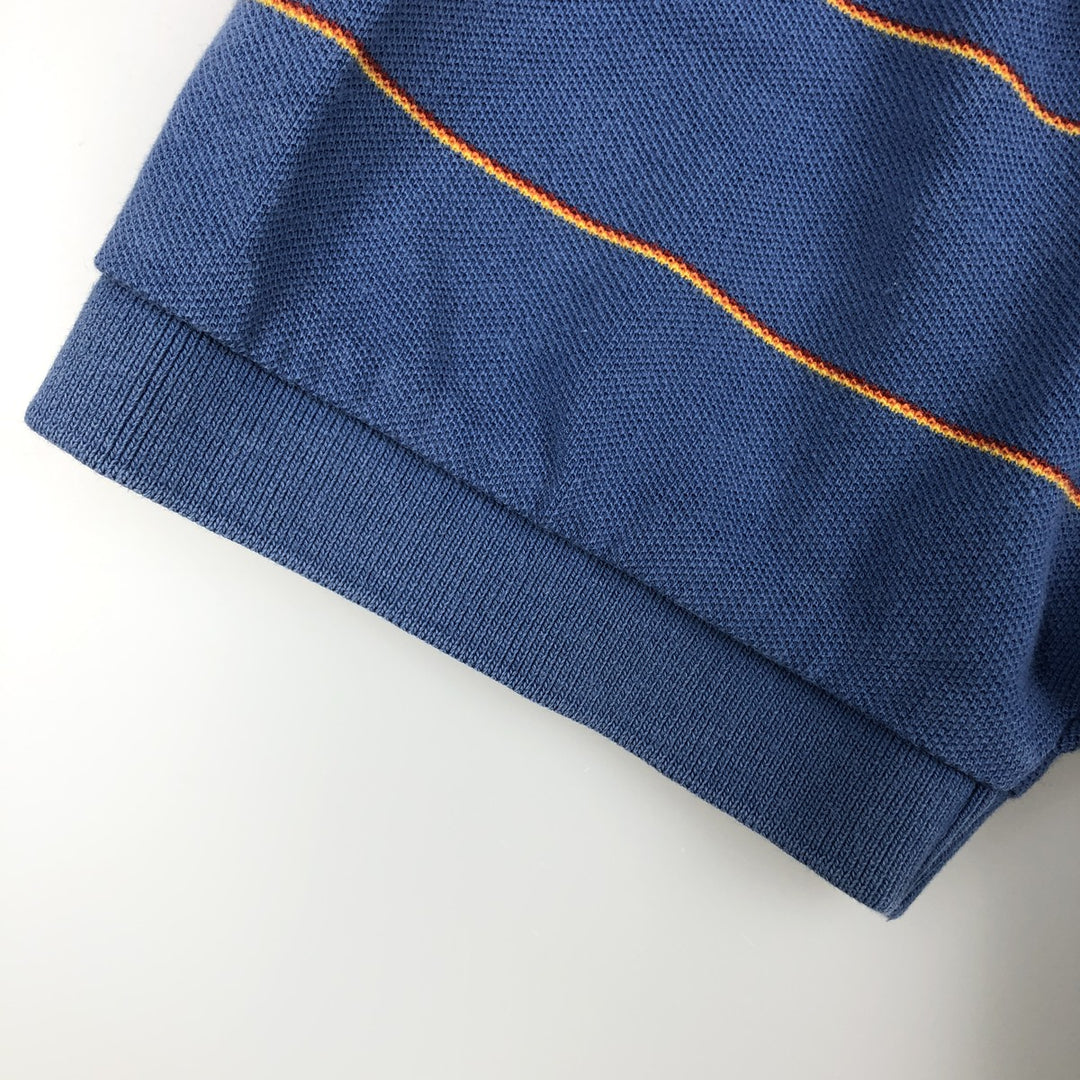 Ralph Lauren POLO by Ralph Lauren Multi-border short sleeve striped polo shirt Men's XL size cotton blue type Vintage Second Hand