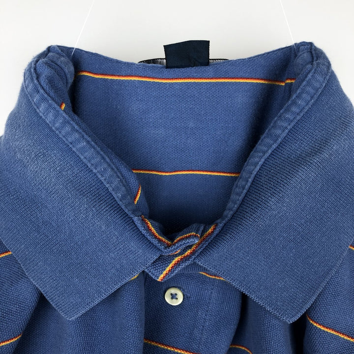 Ralph Lauren POLO by Ralph Lauren Multi-border short sleeve striped polo shirt Men's XL size cotton blue type Vintage Second Hand
