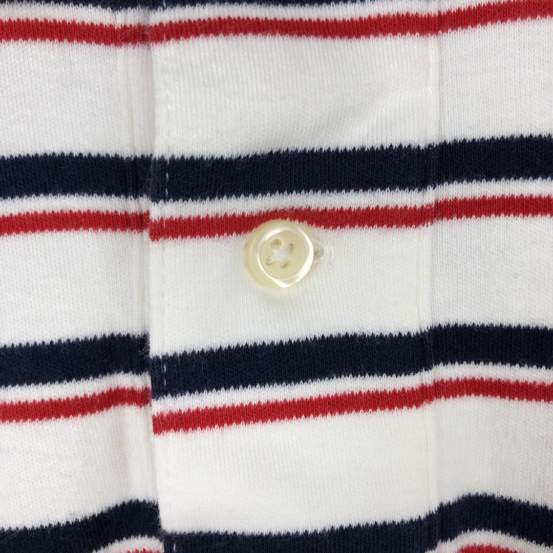Ralph Lauren POLO by Ralph Lauren Multi-border short sleeve striped polo shirt Men's size L cotton white type Vintage Second Hand