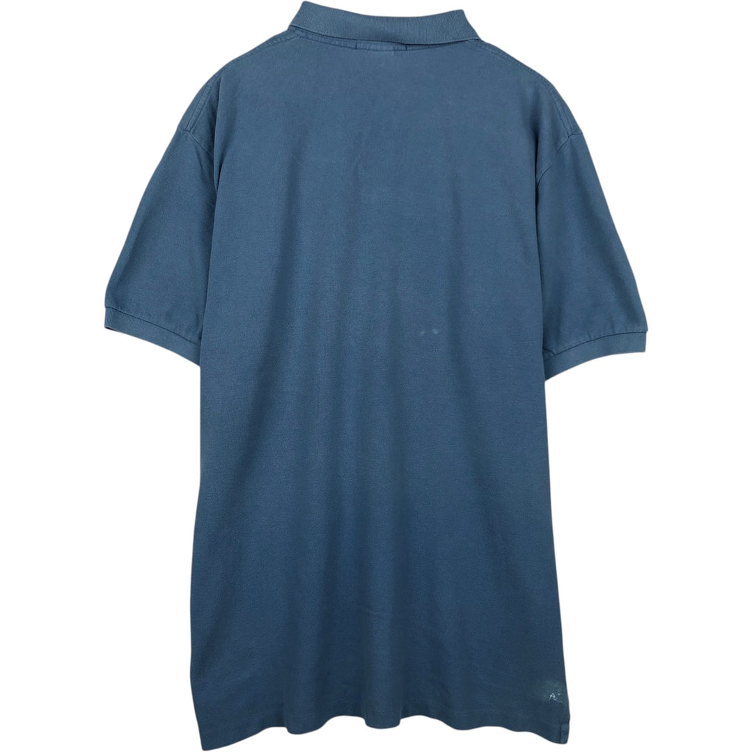 Ralph Lauren POLO by Ralph Lauren short sleeve polo shirt, men's XL size cotton blue type Vintage Second Hand
