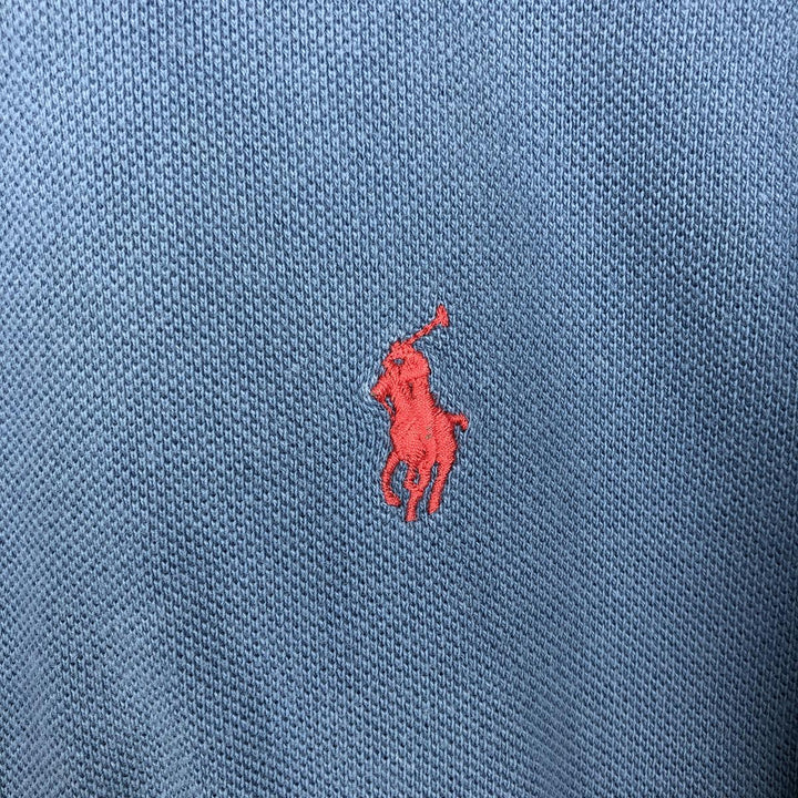 Ralph Lauren POLO by Ralph Lauren short sleeve polo shirt, men's XL size cotton blue type Vintage Second Hand
