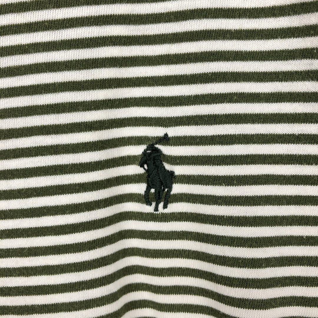 Ralph Lauren POLO by Ralph Lauren Skipper Short-Sleeve Striped Polo Shirt, Men's Size L (approx.) cotton green type Vintage Second Hand