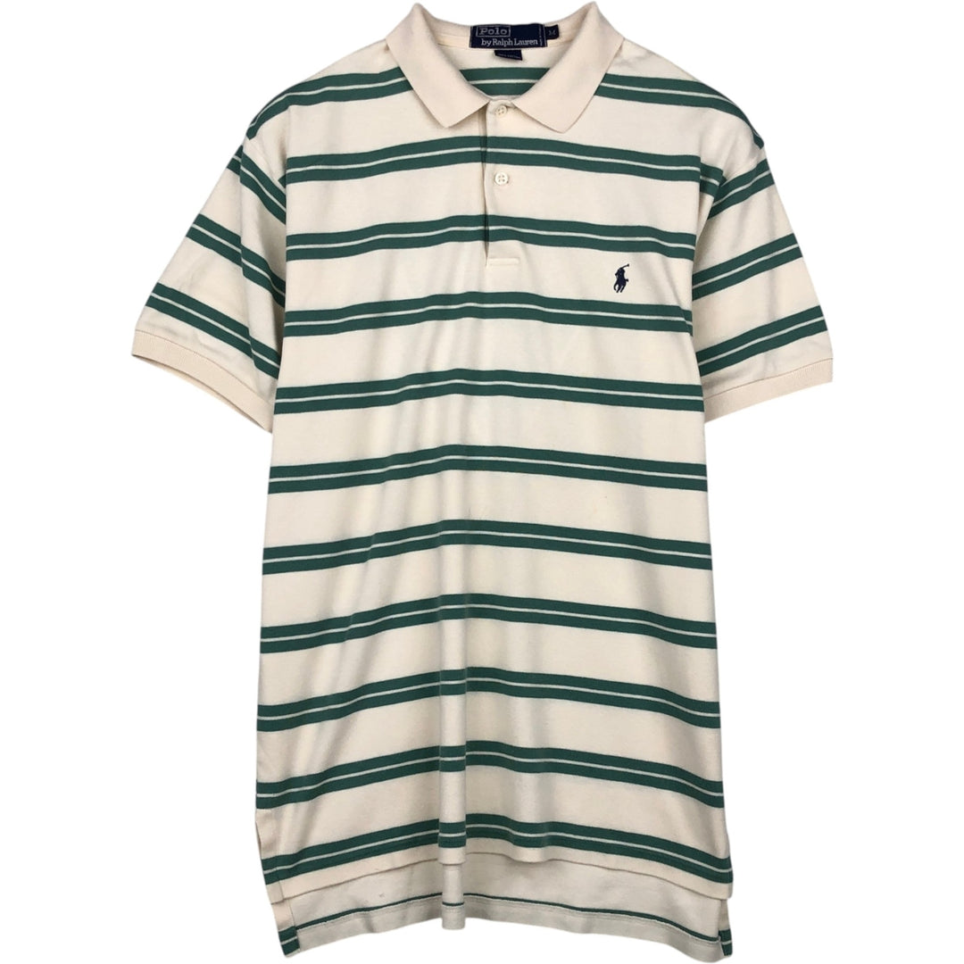 Ralph Lauren POLO by Ralph Lauren Multi-border short sleeve striped polo shirt Men's M size cotton green type Vintage Second Hand
