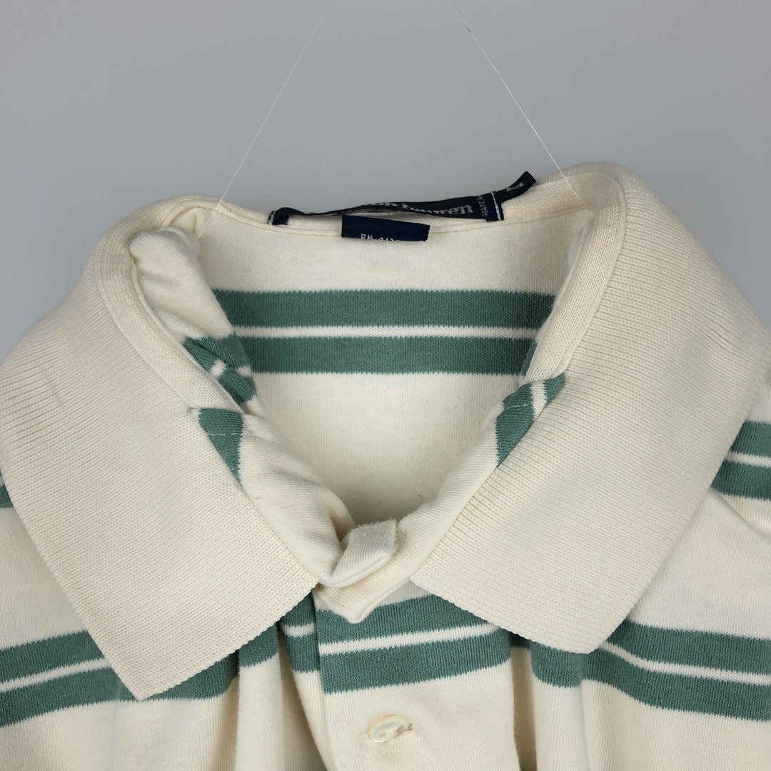 Ralph Lauren POLO by Ralph Lauren Multi-border short sleeve striped polo shirt Men's M size cotton green type Vintage Second Hand