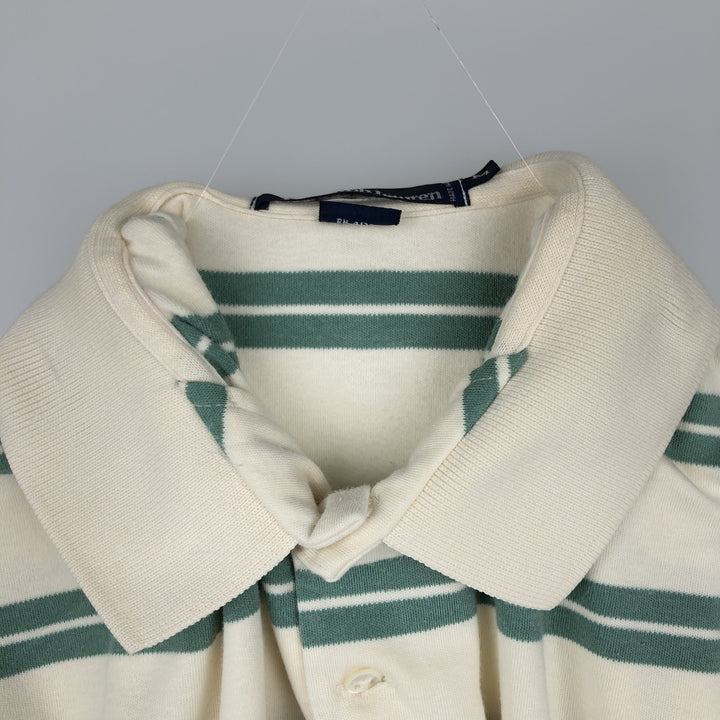 Ralph Lauren POLO by Ralph Lauren Multi-border short sleeve striped polo shirt Men's M size cotton green type Vintage Second Hand