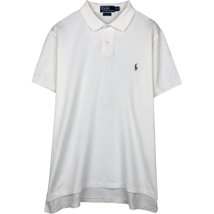 Ralph Lauren POLO by Ralph Lauren CUSTOM FIT short sleeve polo shirt, men's XL size Pima Cotton white type Vintage Second Hand
