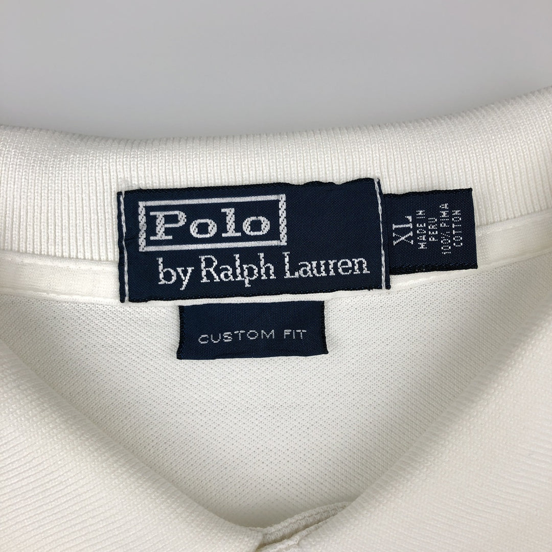 Ralph Lauren POLO by Ralph Lauren CUSTOM FIT short sleeve polo shirt, men's XL size Pima Cotton white type Vintage Second Hand