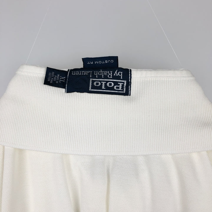 Ralph Lauren POLO by Ralph Lauren CUSTOM FIT short sleeve polo shirt, men's XL size Pima Cotton white type Vintage Second Hand