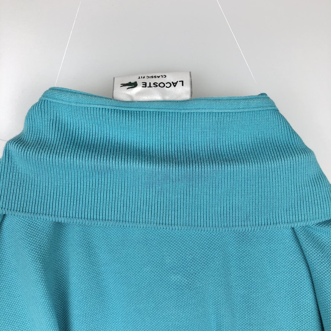 Lacoste Classic Fit short sleeve polo shirt, men's XL size cotton turquoise blue Vintage Second Hand