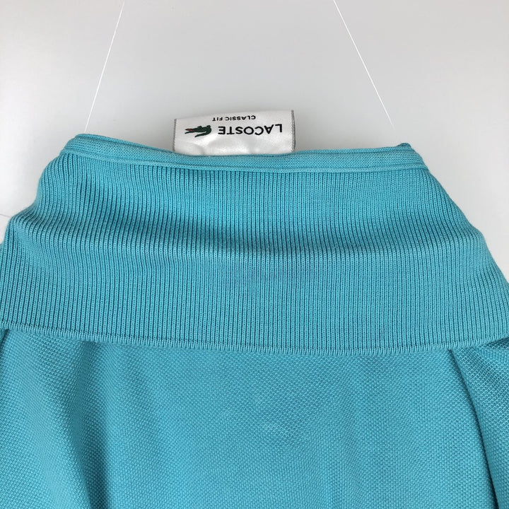 Lacoste Classic Fit short sleeve polo shirt, men's XL size cotton turquoise blue Vintage Second Hand